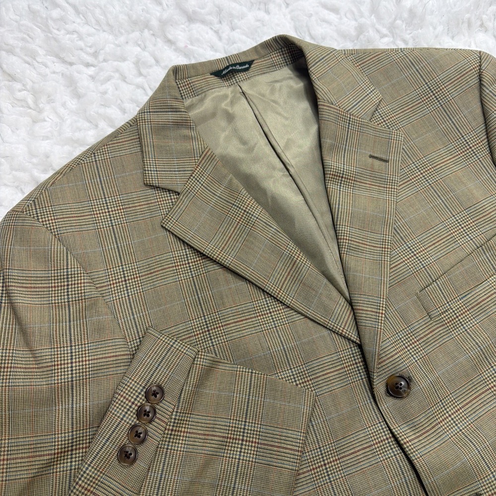 J Crew Mens Sport Coat Blazer Large 44 Glenn Check Wedding Formal Business New